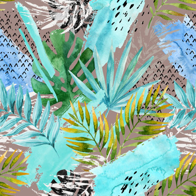 Hillwix, art abstrait tropical dessiné à la main sur toile par Tanya Syrytsyna