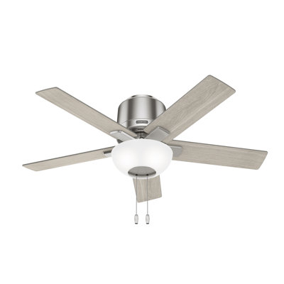 44" Fitzgerald 5 - Blade Low Profile Ceiling Fan With LED Light Kit And Pull Chain