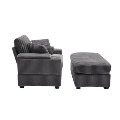 Canapé rembourré en velours côtelé avec rangement pour le bureau du salon