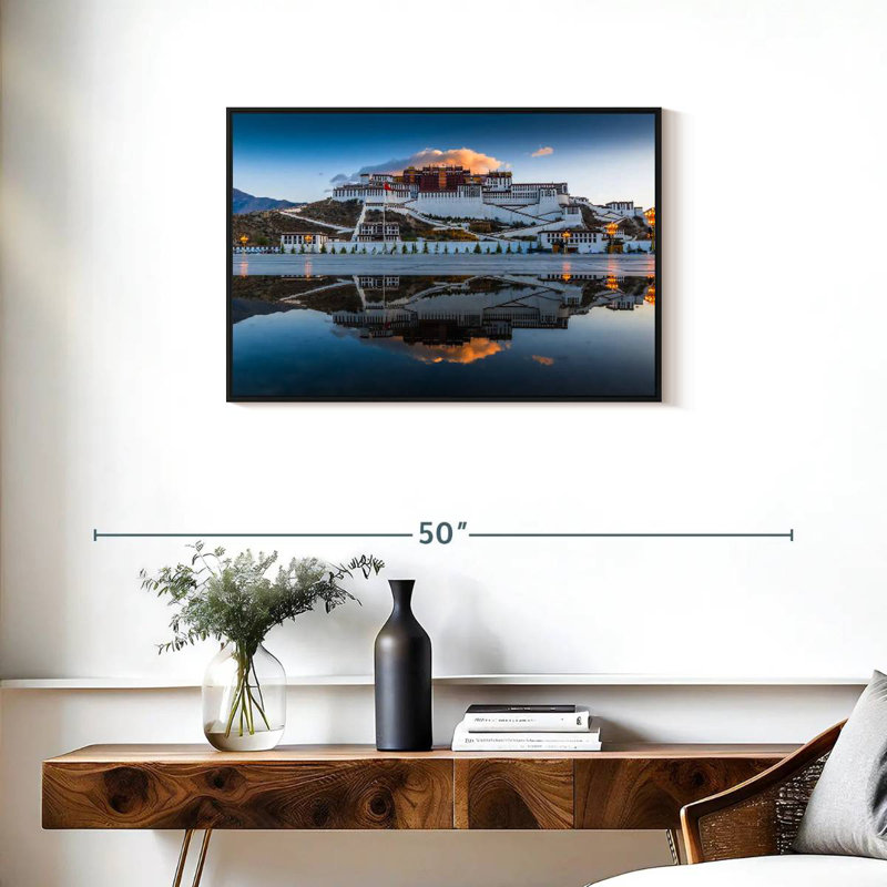 Palais du Pocala au Tibet, Cadre flottant noir, 31 po x 21 po