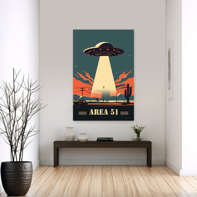 Area 51 UFO Abstract Contemporary Landscape Nature Wall Art Print