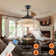 Contemporary Crystal LED Retractable Ceiling Fan With Light And Remote Control