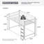 Lit superposé avec échelle et lit superposé en métal à garde-corps haut, espace de rangement, silencieux, simple sur simple-133239076