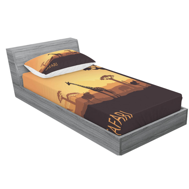 Ensemble de draps Safari, Ensemble de draps pour lit simple TG avec drap-hou