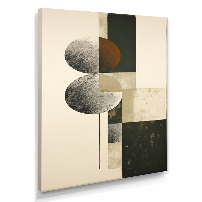 Retro Green Moon Phases - Abstract Wall Art Living Room, Toile tendue, H 32 po x l 16 po
