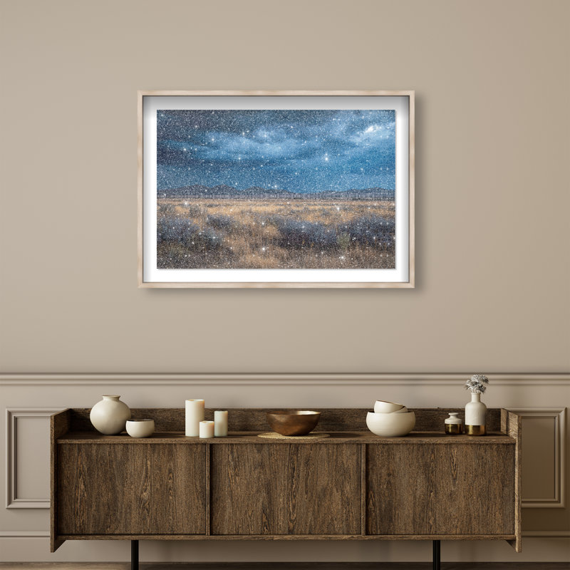 Dark Sky I Print by Oliver Gal, 31.5" H x 46.5" W, Natural Oak Shadowbox