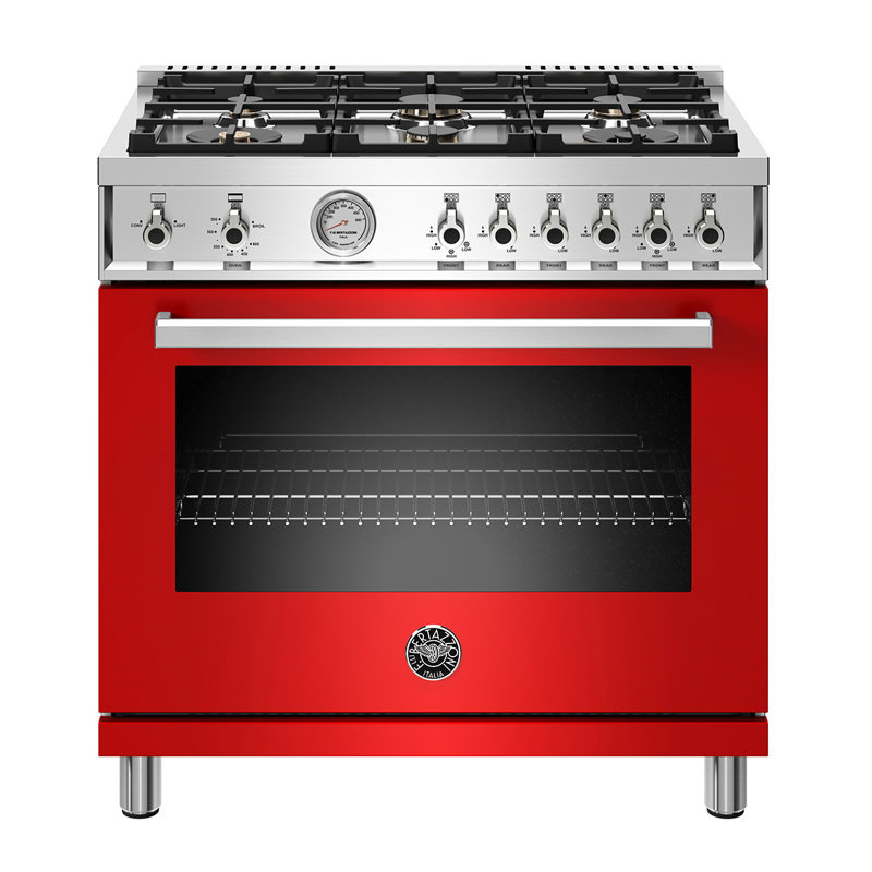 Bertazzoni 36'' W Free Standing Range, Red