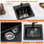 15 Inch Square Black Drop In Bar Sink Granite Composite Quartz Single Bowl RV Sink Kitchen Sinks Basin