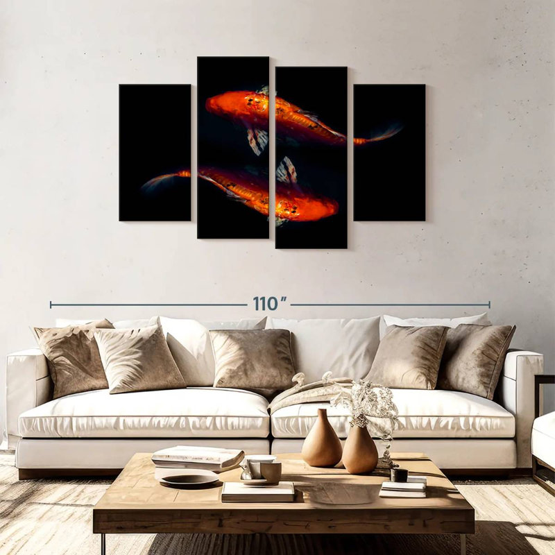 Brampt Mottled Orange Koi, 48" H x 75" W