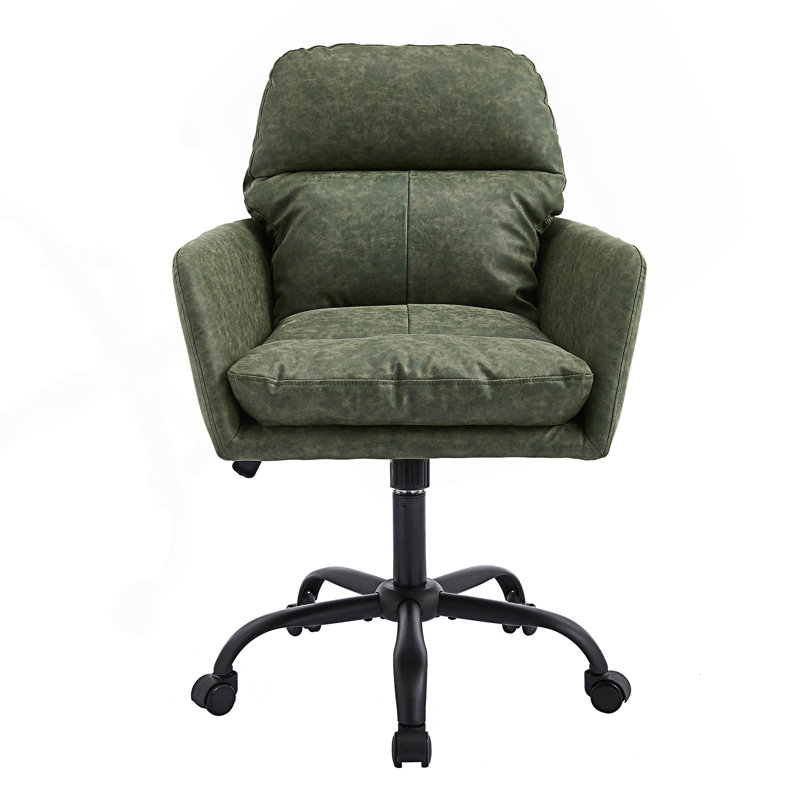 Chaise de bureau ergonomique avec hauteur réglable et structure en métal, Vert