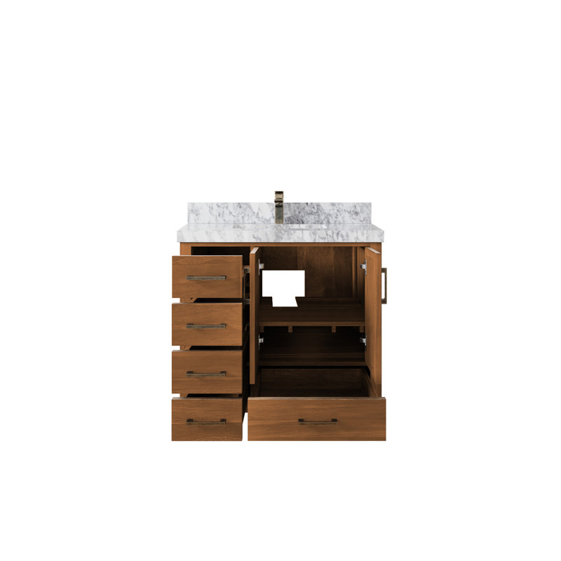 Ensemble de meuble-lavabo simple 36 po Malibu, Marbre de Carrare
