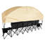 Banc pliable pour 6 personnes avec parasol, compartiments de rangement, porte-gobelets et protection tout autour, structure stable pour le sport, poches pour personnes portatives légères, conception confortable