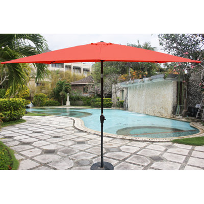 9 x 6 pi Parasol de patio rectangulaire Parasol de table pour le marché extérieur