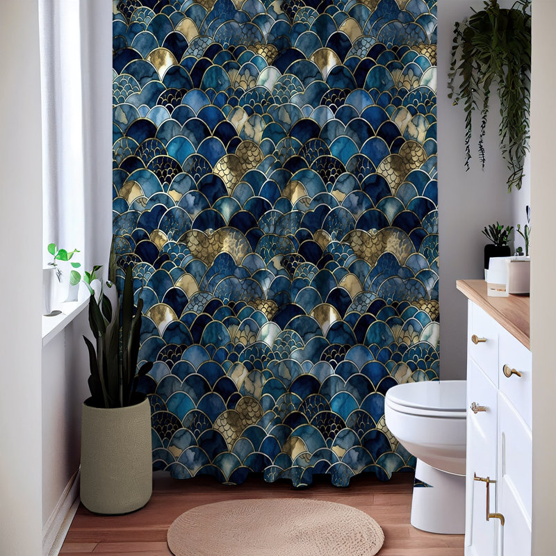 Abstract Shower Curtain, 83" H x 70" W