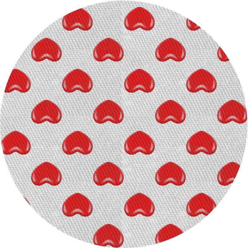 Tapis rouge/gris à motifs Mattalyn, Rond 7 pi