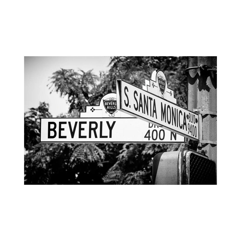 Black California Series - L.A Street Signs 1 Piece Wrapped Canvas Wall Art, 101.6 cm H x 66.04 cm W x 3.175 cm D