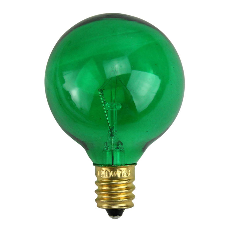 Ampoules de Noël de remplacement, H 3 po x l 7 po x P 7 po, Vert