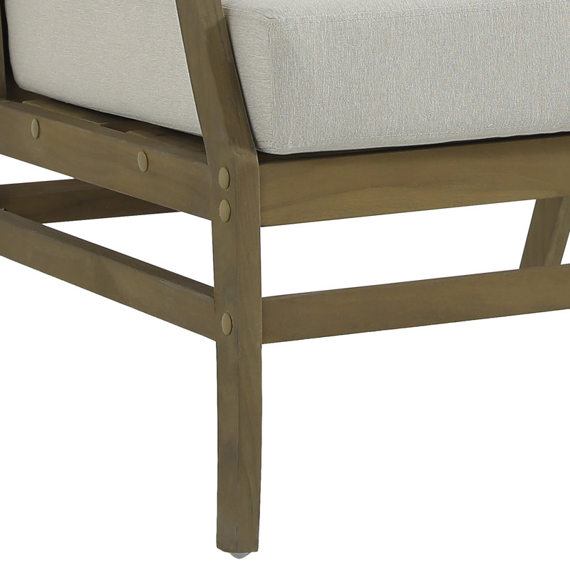 Polett Teak Outdoor Six-Person Patio Set With Cushions And Two Tables, Brown, Light Camel