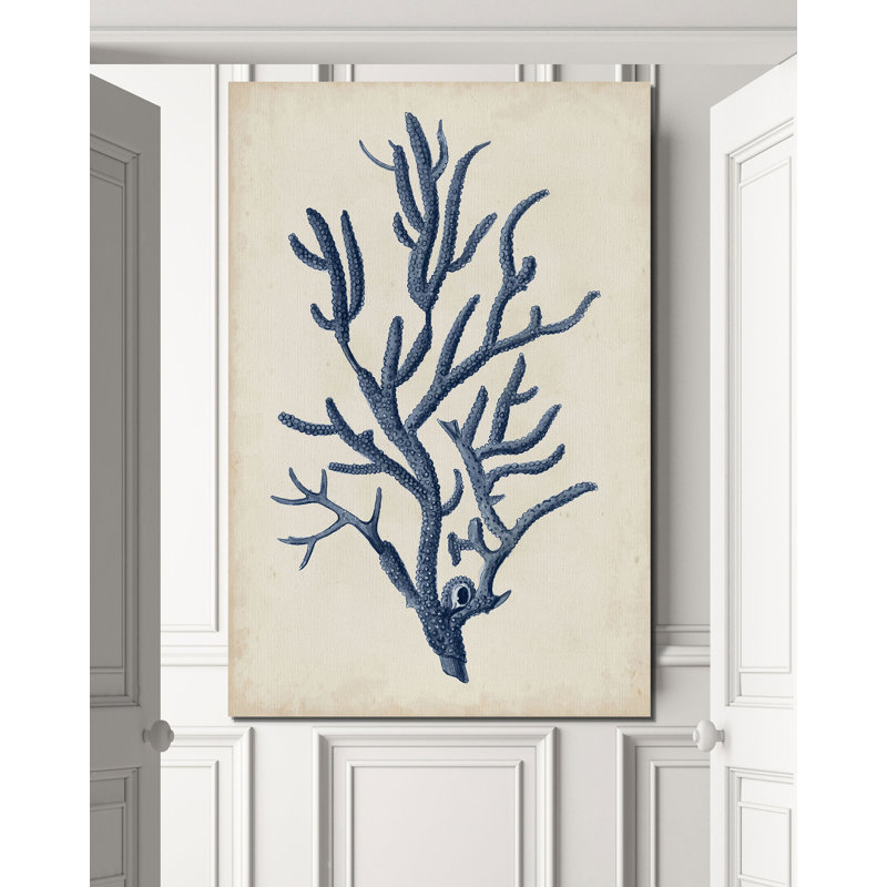 « indigo corail iv », impression, H 27 po x l 18 po x P 1,5 po, Toile tendue