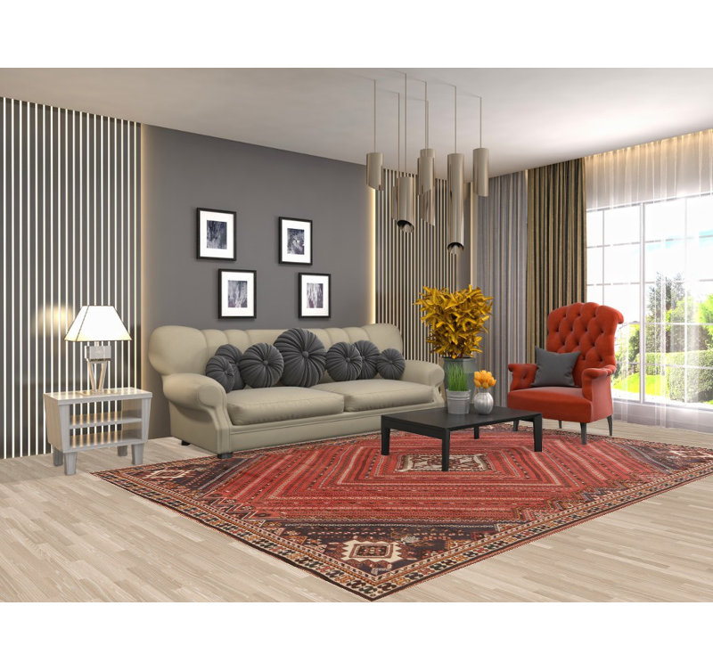 Geometric Traditional Area Rug 7x10