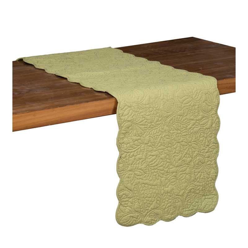 Christiana Sweet Pea Floral Reversible Quilt Table Runner, Green