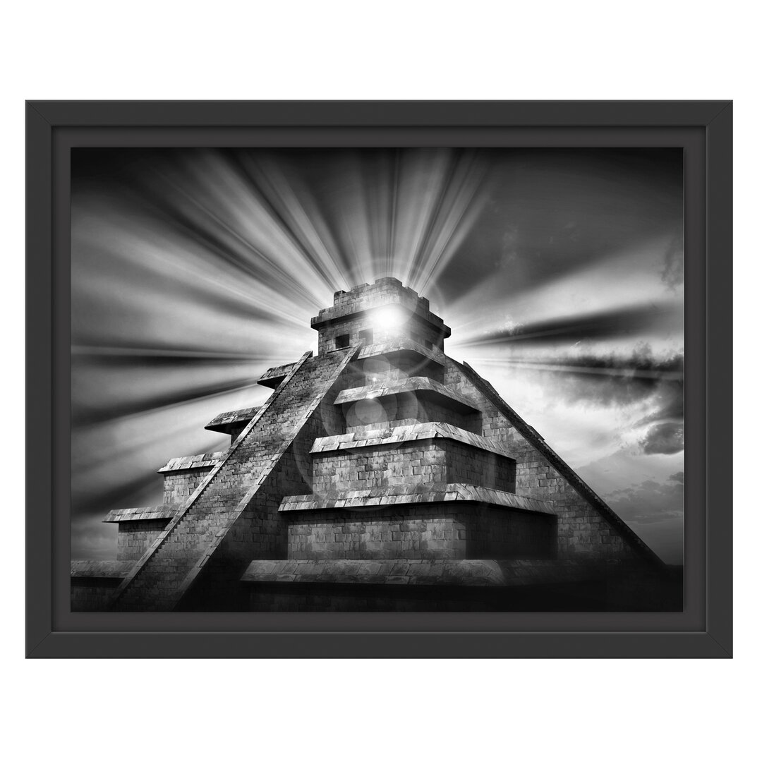 Gerahmtes Wandbild Maya Pyramide Tempelanlage