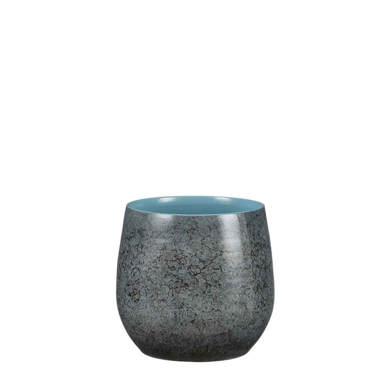 Oliver Pot Round , 26cm H x 29cm W x 29cm D, Blue