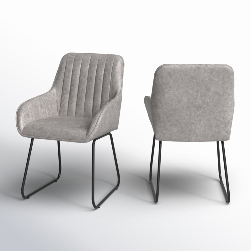 Braiden Upholstered Dining Chairs With Arm, Grey