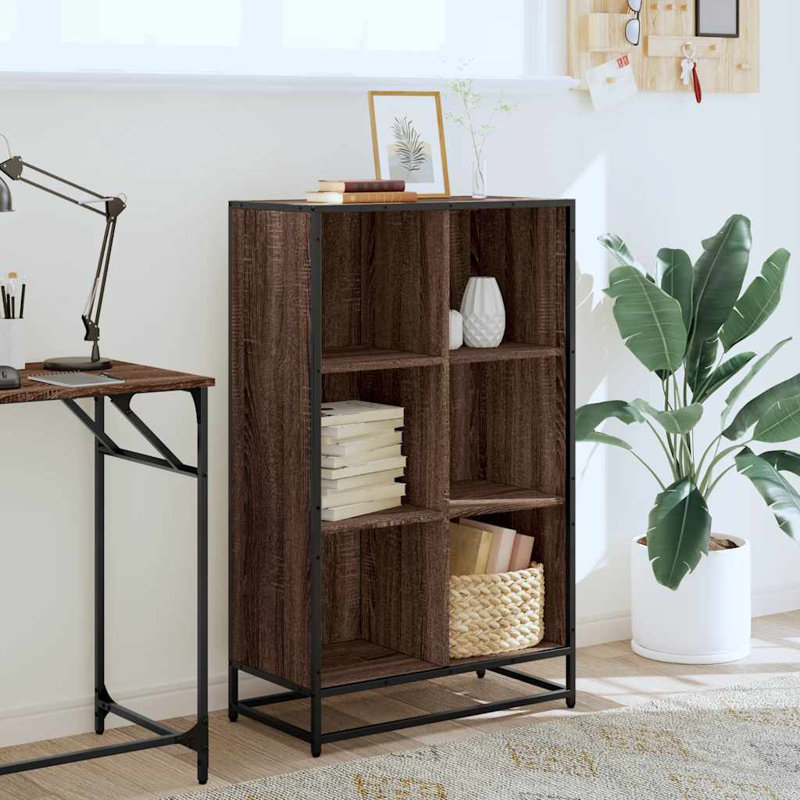 Bibliothèque moyenne vidaXL, Chêne brun, (6 tablettes) H 42,3 po x l 25,8 po x P 13 po