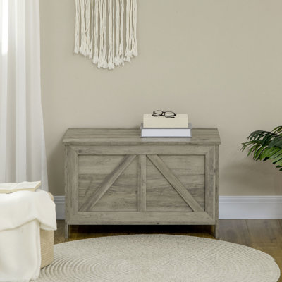 Gray 30" Style Storage Chest With Hinge - Lift Top Box For Bedroom, Entryway, Living Room Organization