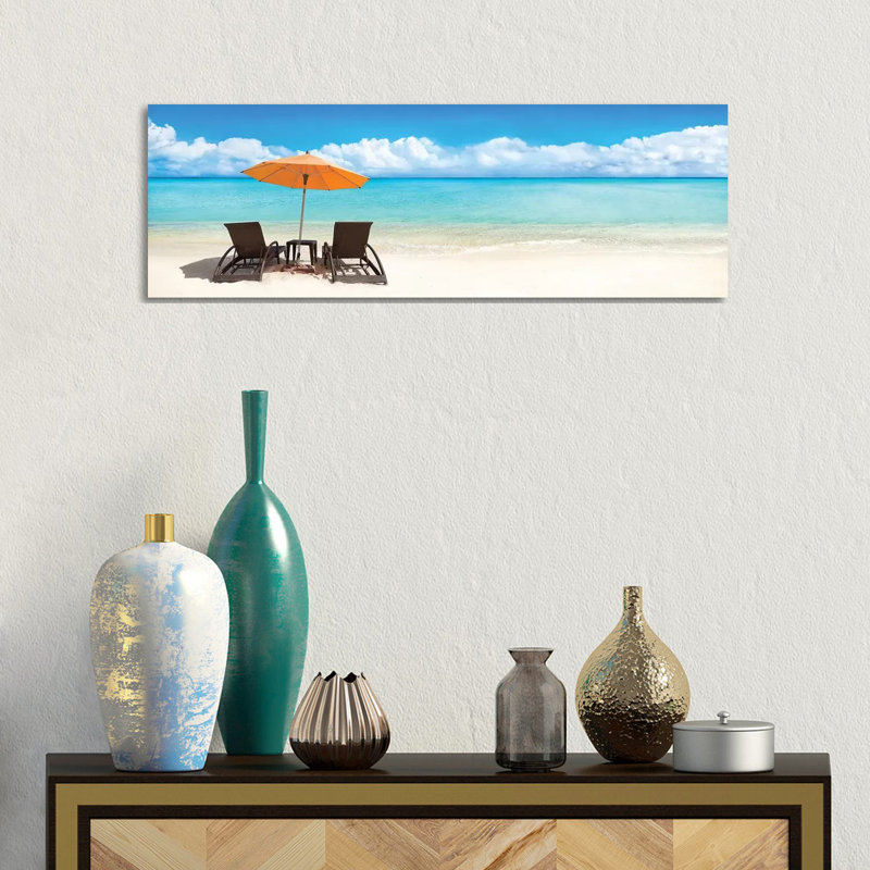 Summer Vacation At The Beach by Jan Becke - Wrapped Canvas Panoramic Gallery-Wrapped Canvas Giclée, 30.48cm H x 91.44cm W