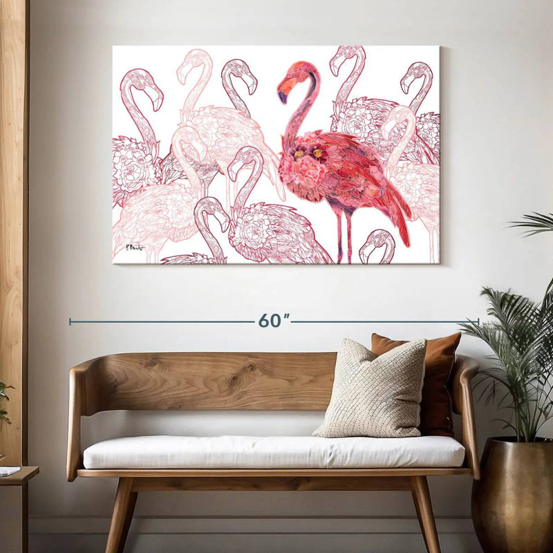 Flamant rose Brampt, H 32 po x l 48 po