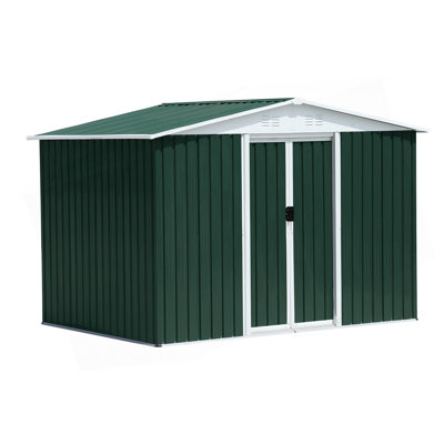 8x6 Feet Apex Roof Garden Shed with Aluminum Alloy Frame and Sliding Door