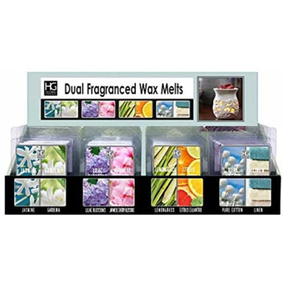 Hosley 4 Assorted Dual Fragrance Wax Melts, 24 Pack Grab Bag Bulk Pack, Eucalyptus, Bamboo Forest, Lavender, Lilac for Aromatherapy, Spa, Meditation, Home