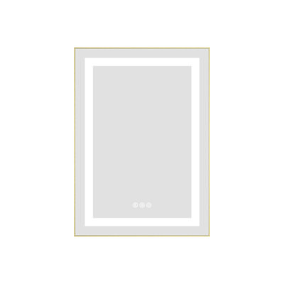 20" X 28" LED Bathroom Mirror With Front And Backlight, Wall Mounted Vanity Mirror With Aluminum Frame, Anti-Fog, Memory, 3 Colors, Stepless Dimmable