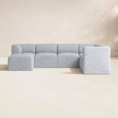 Praia 124" Sunbrella® Outdoor L Sectional with Ottoman