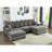 Grey Corduroy Modular Sectional , 5 Seater Oversized Convertible L & U Shaped With Charming High Foam Cushions Couch In Corduroy, Soothing