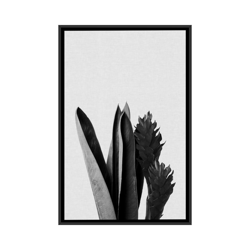 «FloWer», reproduction d'impression sur toile en noir, H 48 po x l 32 po x P 1,5 po, Toile avec cadre noir, Pas de tapis