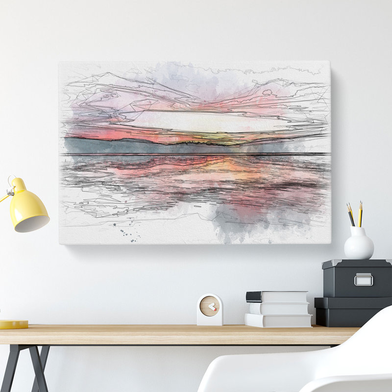 Sunset Over Lake Windermere - Wrapped Canvas, 35cm H x 50cm W x 3cm D