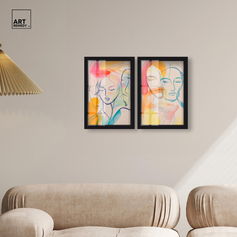 Inner Reflections Shadowbox Print Modern Abstract Art Set by Art Remedy, Black Frame, 10 x 15, 16" H x 11" W, Black Frame