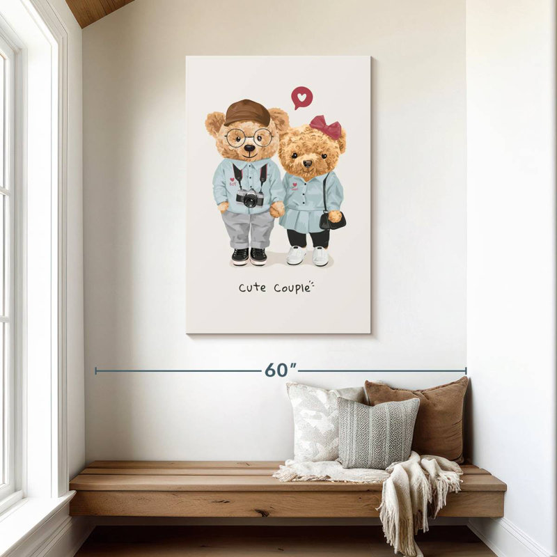 Couple d'ours en peluche Hardie, H 45 po x l 30 po
