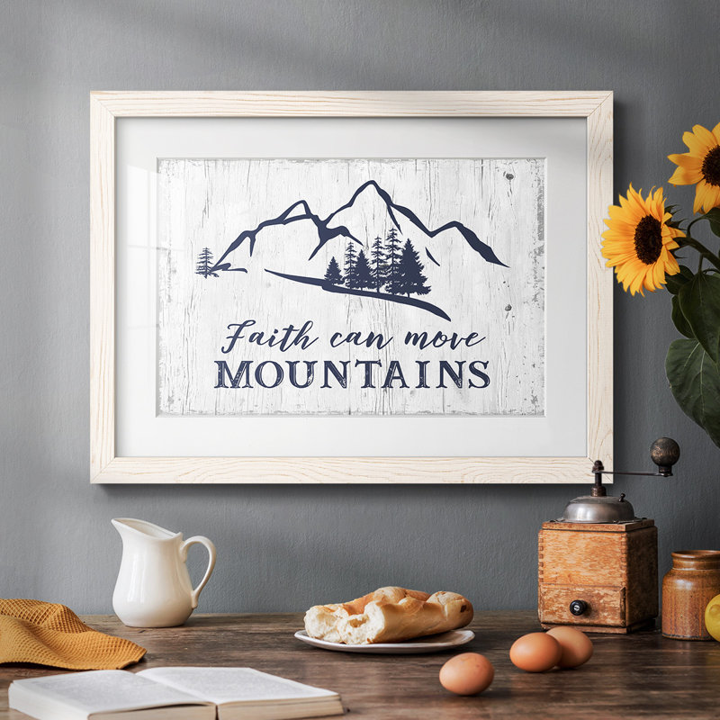 «Move Mountains», reproduction d'art encadrée, Blanc, H 18 po x l 26 po x P 1,5 po