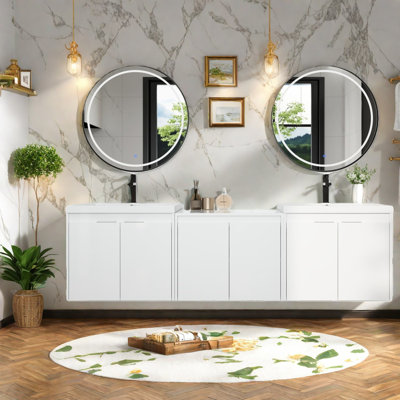 Dans un meuble-lavabo en bois (doit inclure le meuble-lavabo et le lavabo)