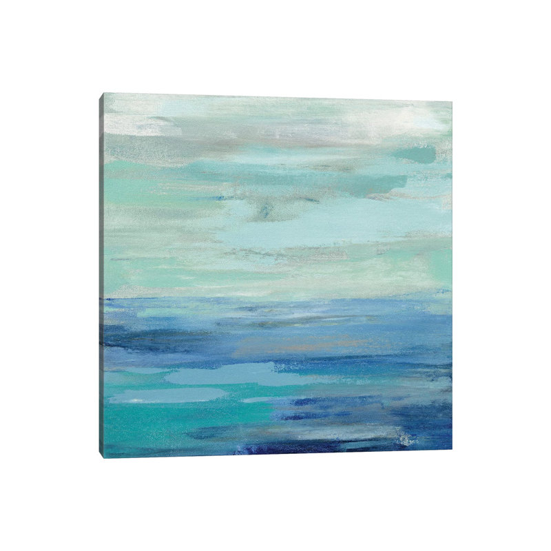 «Sunset Beach II» par Silvia Vassileva - impression, H 26 po x l 26 po x P 1,5 po, Toile tendue, Aucun mat