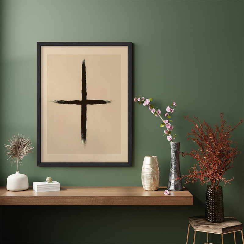 Reproduction d'art encadrée abstraite pour décoration intérieure moderne - 11 po x 14 po, H 14 po x l 11 po, Noir