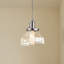 Luminaire suspendu en nickel brossé 1 lumière avec abat-jour en verre bullé transparent-1305748194