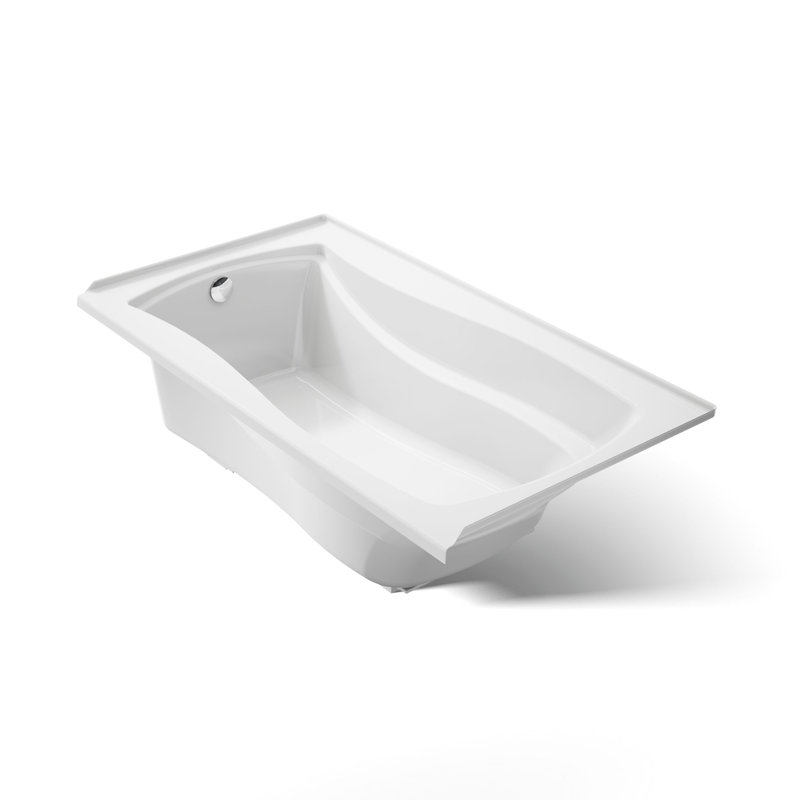 Mariposa 66" x 36" Drop In Soaking Bathtub, Left, White