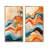 Orange Transitional Spriral Oceanic Waves I - Abstract Wall Decor 2 Panels-438549822-438549823