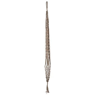 Jute Macrame Plant Hanger with Wood Beads