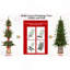 Arbre de Noël vert 4 pi avec base scintillante - 100 lumières DEL multicolores, 396 pointes, baies rouges et pommes de pin, branches pleines en PE / PVC, pot lumineux festif